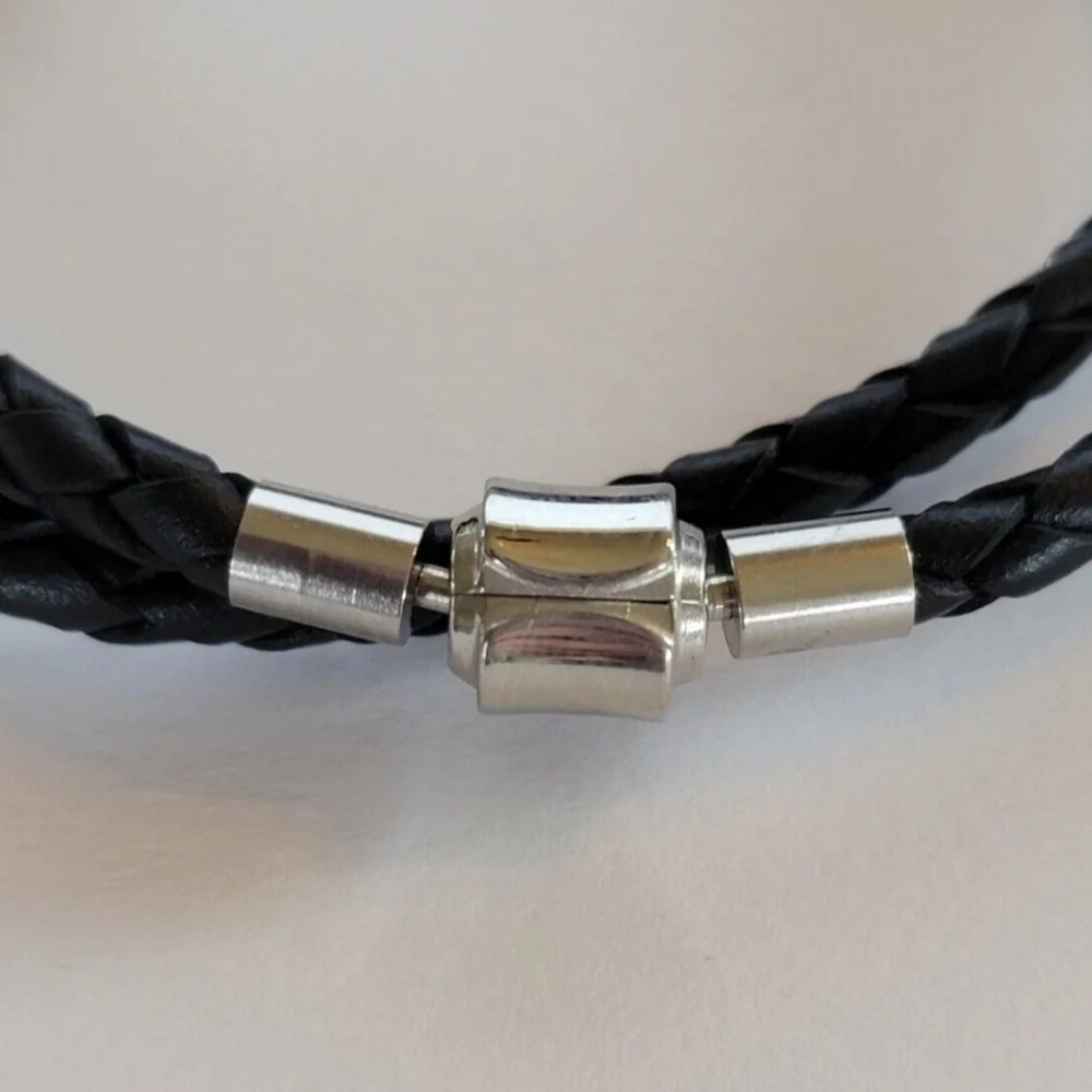 Black Braided Leather Bracelet